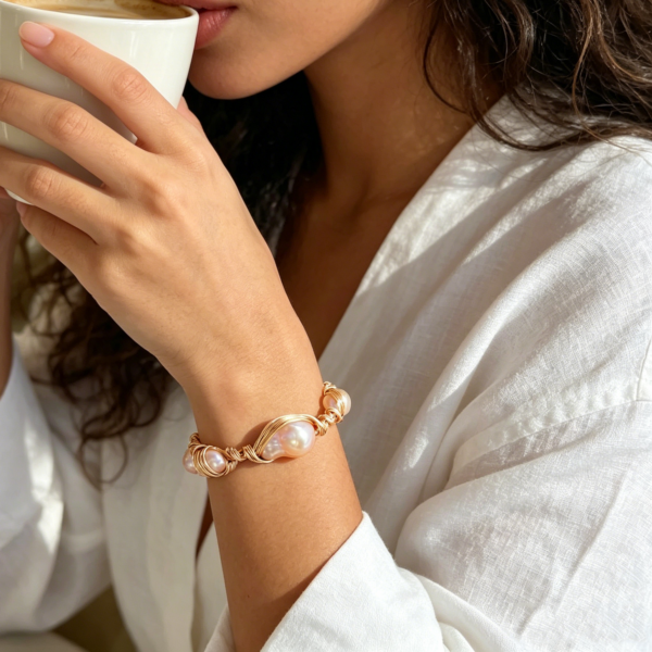 Limited Custom Premium Oversized Baroque Pearl Bangle