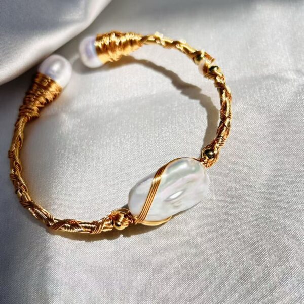 Hand-wound Baroque Pearl Bangle
