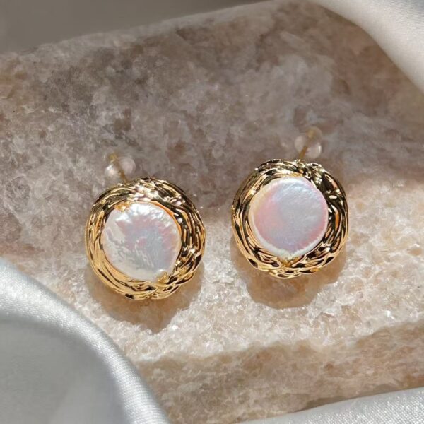 Natural Baroque Pearl Stud Earrings