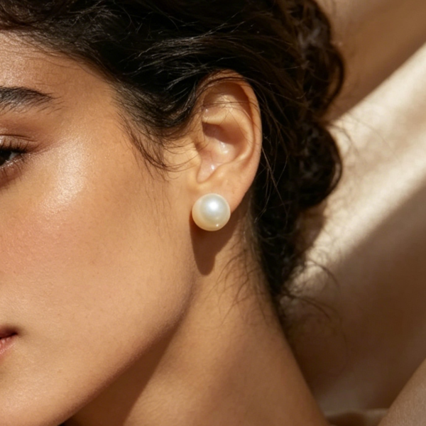 Natural Pearl Stud Earrings